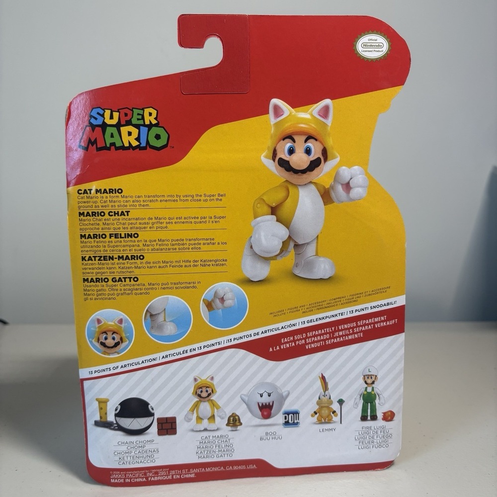 Jakks Pacific Super Mario Cat Mario With Super Bell Action Figure Toy New - Picture 2 of 2